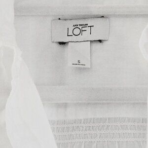 SUMMER WHITES Loft lightweight cotton shirt blouse S long sleeve very trendy ele